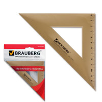 Brauberg 210304 Треугольник пластиковый, угол 45, 16,5 см, BRAUBERG, тонированный, прозрачный, европодвес, 210304 