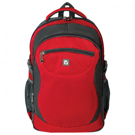Рюкзак для школы и офиса BRAUBERG "StreetBall 2", 30 л, размер 48х34х18 см, ткань, серо-красный, 224452 (арт. 224452)