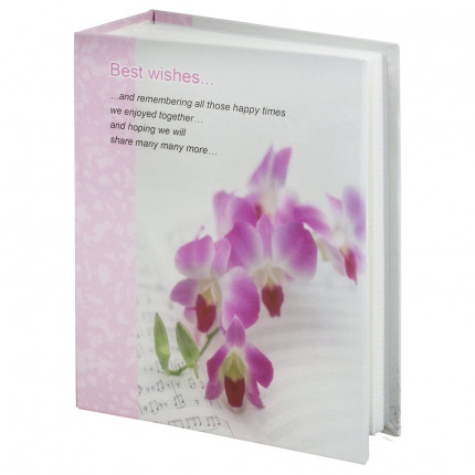 Фотоальбом BRAUBERG на 100 фотографий 10х15 см, твердая обложка, "Орхидеи", бело-розовый, 390663 (арт. 390663)