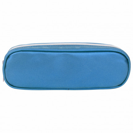 Пенал-косметичка BRAUBERG "SPARKLE" на молнии, мягкий, голубой, 22х4х7 см, 270051