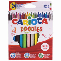 CARIOCA 42315 Фломастеры CARIOCA (Италия) "Doodles", 24 цвета, суперсмываемые, 42315 