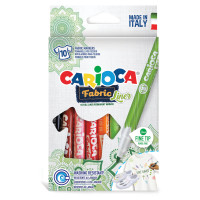 CARIOCA 42909 Маркеры для ткани CARIOCA (Италия) "Fabric", 10 цветов, круглый наконечник 2,6 мм, 42909 
