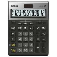 CASIO GR-120-W-EP Калькулятор настольный CASIO GR-120-W (210х155 мм), 12 разрядов, двойное питание, черный, МЕТАЛЛИЧЕСКАЯ ВЕРХЯЯ ПАНЕЛЬ, GR-120-W-EP 