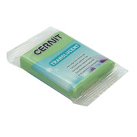 Cernit 146285-00014 CE0920056 Пластика полимерная запекаемая 'Cernit 'TRANSLUCENT' прозрачный 56 гр. (605 зеленый лимон) 