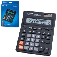 CITIZEN  Калькулятор настольный CITIZEN SDC-444S (199х153 мм), 12 разрядов, двойное питание 