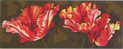 Схема для вышивания серия  9.000 Канва/ткань с рисунком "Collection D`Art" серия 9.000 80 см х 35 см 9005 Махровые тюльпаны