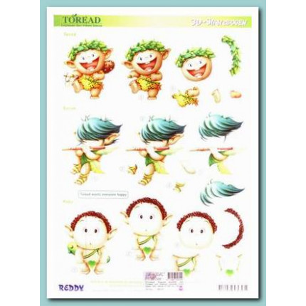 Аппликация бумажная вырубная для объемных рисунков "Спиид, Барам, Кабу" (арт. 82026G)