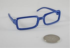 Очки без стекла, пластик,прямоугольные, (10шт) цв. синий (арт. 21071)