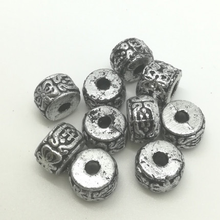 Бусы полимерные, античное серебро (арт. 0404-3608 MH)