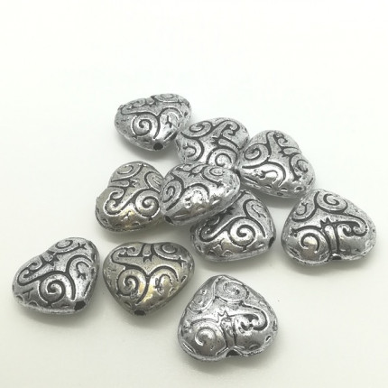 Бусы полимерные, античное серебро (арт. 0404-3616 MH)