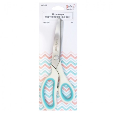 Ножницы портновские "Зиг-заг" "Crafty tailor" NR-12, 22,8см (пластиковые ручки с цветными резиновым (арт. Ножницы портновские "Зиг-заг" "Crafty tailor" NR-12, 22,8см (пластиковые ручки с цветными резиновым)