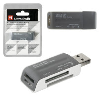 DEFENDER 83260 Картридер DEFENDER Ultra Swift, USB 2.0, порты SD, MMC, TF, M2, XD, MS, 83260 
