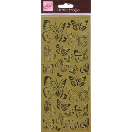 Набор объемных наклеек "Бабочки" (золотистый) (арт. ANT8101100)