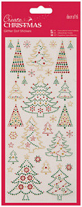 Набор наклеек с блестками " Рождественские ёлки" (арт. PMA818922)