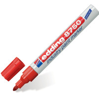 EDDING E-8750/2 Маркер-краска лаковый (paint marker) EDDING 8750, КРАСНЫЙ, 2-4 мм, круглый наконечник, алюминиевый корпус, E-8750/2 