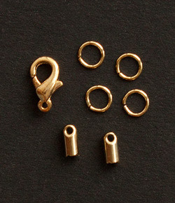 Застежка-карабин с кольцами и наконечником, цвет золотистый (арт. 9900521)