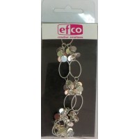 Efco Цепь для создания украшений "Овалы с монетками", цвет серебристый ,25см,1шт. Цепь для создания украшений "Овалы с монетками", цвет серебристый ,25см,1шт. 