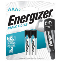ENERGIZER E301306501 Батарейки КОМПЛЕКТ 2 шт., ENERGIZER Max Plus, AAA (LR03, 24А), алкалиновые, мизинчиковые, блистер, E301306501 