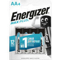 ENERGIZER E301325001 Батарейки КОМПЛЕКТ 4 шт., ENERGIZER Max Plus, AA (LR06, 15А), алкалиновые, пальчиковые, блистер, E301325001 