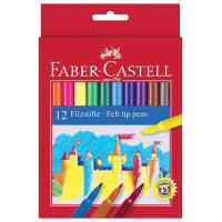FABER-CASTELL 554212 Фломастеры FABER-CASTELL, 12 цветов, смываемые, картонная упаковка, европодвес, 554212 