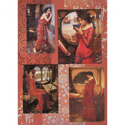 Декупажная карта "Waterhouse-Woman in Red" (арт. A4-069)
