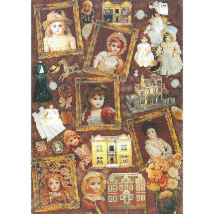 Декупажная карта AZ048 Antique Dolls/Антикварная кукла (арт. AZ048 Antique Dolls/Антикварная кукла)