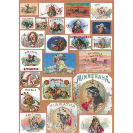 Декупажная карта RL686 Cowboys And Indians/Ковбои и индейцы (арт. RL686 Cowboys And Indians/Ковбои и индейцы)