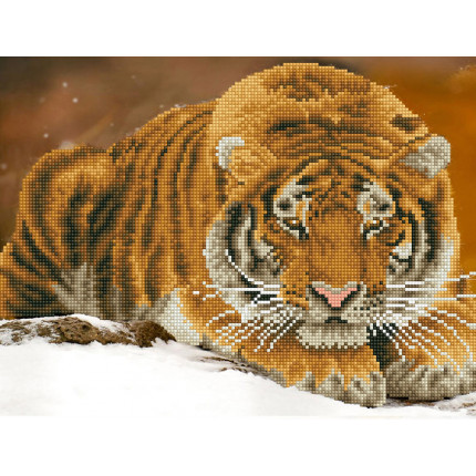 Кристальная мозаика (алмазная вышивка) "ФРЕЯ" ALV-15 "Амурский тигр" 42 х 32 см (арт. ALV-15)