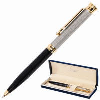 GALANT 140388 Ручка подарочная шариковая GALANT "Antic", корпус черный с серебристым, золотистые детали, пишущий узел 0,7 мм, синяя, 140388 