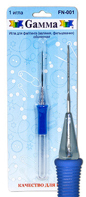 Игла для фелтинга стальная «Gamma» FN-001 с пластиковой ручкой, №36 грубые (арт. FN-001)