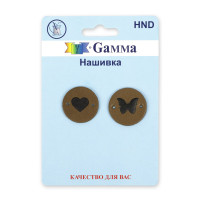 Gamma HND Нашивка "handmade" HND 05-3 круг светло-бежевый 2 шт. 