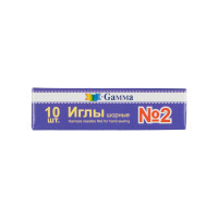 Gamma NIR-12 Иглы для шитья ручные "Gamma" NIR-12 № 2 шорные в конверте 10 шт. . 
