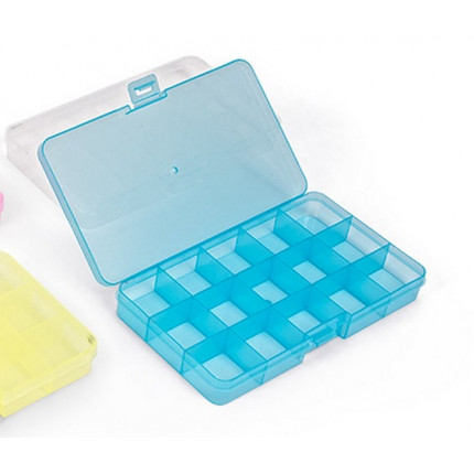 Коробка Gamma ОМ-042 для шв. принадл. пластик 17,7х10,2х2,3 см, цв.голубой/прозрачный (арт. OM-042/3)