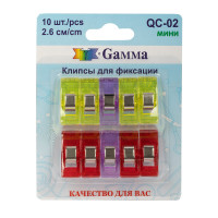 Gamma QC-02 Клипсы для фиксации QC-02 пластик металл 2.6 см 10 шт в блистере . 