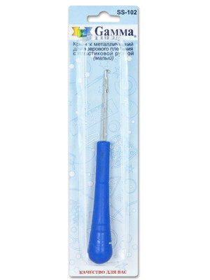 Крючок для коврового плетения c пластиковой ручкой «Gamma» SS-102 (арт. SS-102)