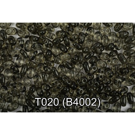 Бисер Чехия TWIN 3 321-96001 2.5 x 5 мм 5 г 1-й сорт T020 серый ( B4002 ) (арт. 321-96001)