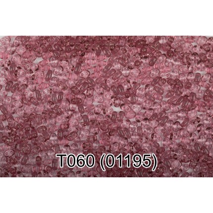 Бисер Чехия TWIN 3 321-96001 2.5 x 5 мм 5 г 1-й сорт T060 грязно-розовый ( 01195 ) (арт. 321-96001)