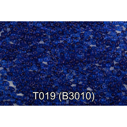 Бисер Чехия Gamma TWIN 3 321-96001 2.5 x 5 мм 50 г 1-й сорт T019 синий ( B3010 ) (арт. 321-96001)