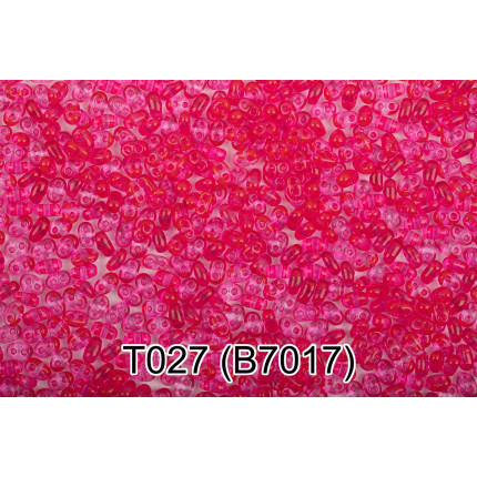 Бисер Чехия Gamma TWIN 3 321-96001 2.5 x 5 мм 50 г 1-й сорт T027 розовый ( B7017 ) (арт. 321-96001)