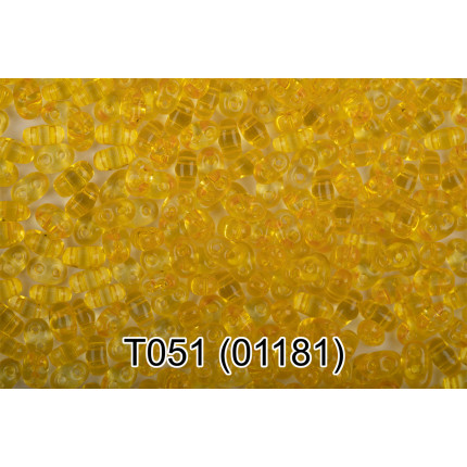 Бисер Чехия Gamma TWIN 3 321-96001 2.5 x 5 мм 50 г 1-й сорт T051 желтый ( 01181 ) (арт. 321-96001)