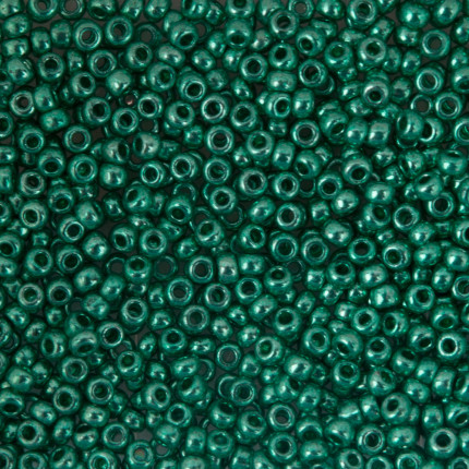 Бисер Чехия "GAMMA" круглый 6 10/0 2.3 мм 50 г 1-й сорт F654 т.зелёный/металлик ( 18358 )