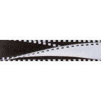 Gamma ALD-10 Лента атласная 10 мм двухсторонняя ALD-10 3м №042 белый/черный 