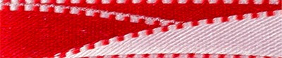 Лента атласная 10 мм двухсторонняя ALD-10 3м №046 красный/белый (арт. ALD-10)
