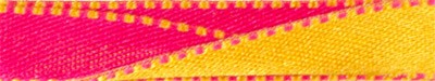 Лента атласная 10 мм двухсторонняя ALD-10 3м №162 яр.розовый/желтый (арт. ALD-10)