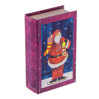 "Gamma" BBK-01 шкатулка-книга 17 x 11 x 5 см №015 "Санта на коньках" (арт. BBK-01)