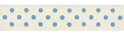 Лента декоративная с рисунком "Горошек", голубой (арт. D1 001/049)