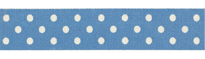 Лента декоративная с рисунком "Точки", голубой (арт. D1 049/001)