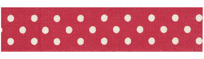 Лента декоративная с рисунком "Точки", красный (арт. D1 065/001)