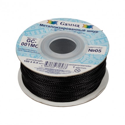 Шнур Gamma 1 мм GC-001MC цв. метал. 100 м ±0.5 м №05 черный (арт. GC-001MC)