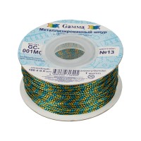 Gamma GC-001MC Шнур Gamma 1 мм GC-001MC цв. метал. 100 м ±0.5 м №13 голубой желтый 